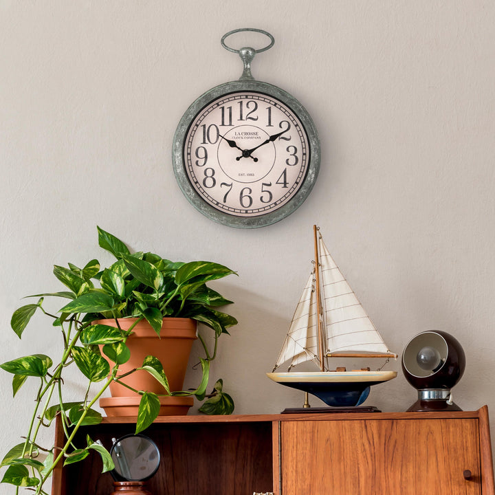 Pocket Watch Wall Clock | Green Antique Clock | La Crosse Technology