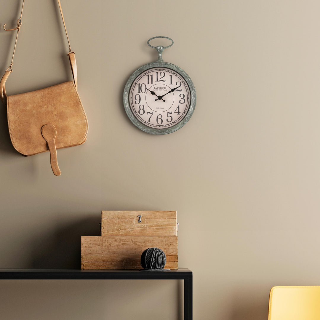 Pocket Watch Wall Clock | Green Antique Clock | La Crosse Technology