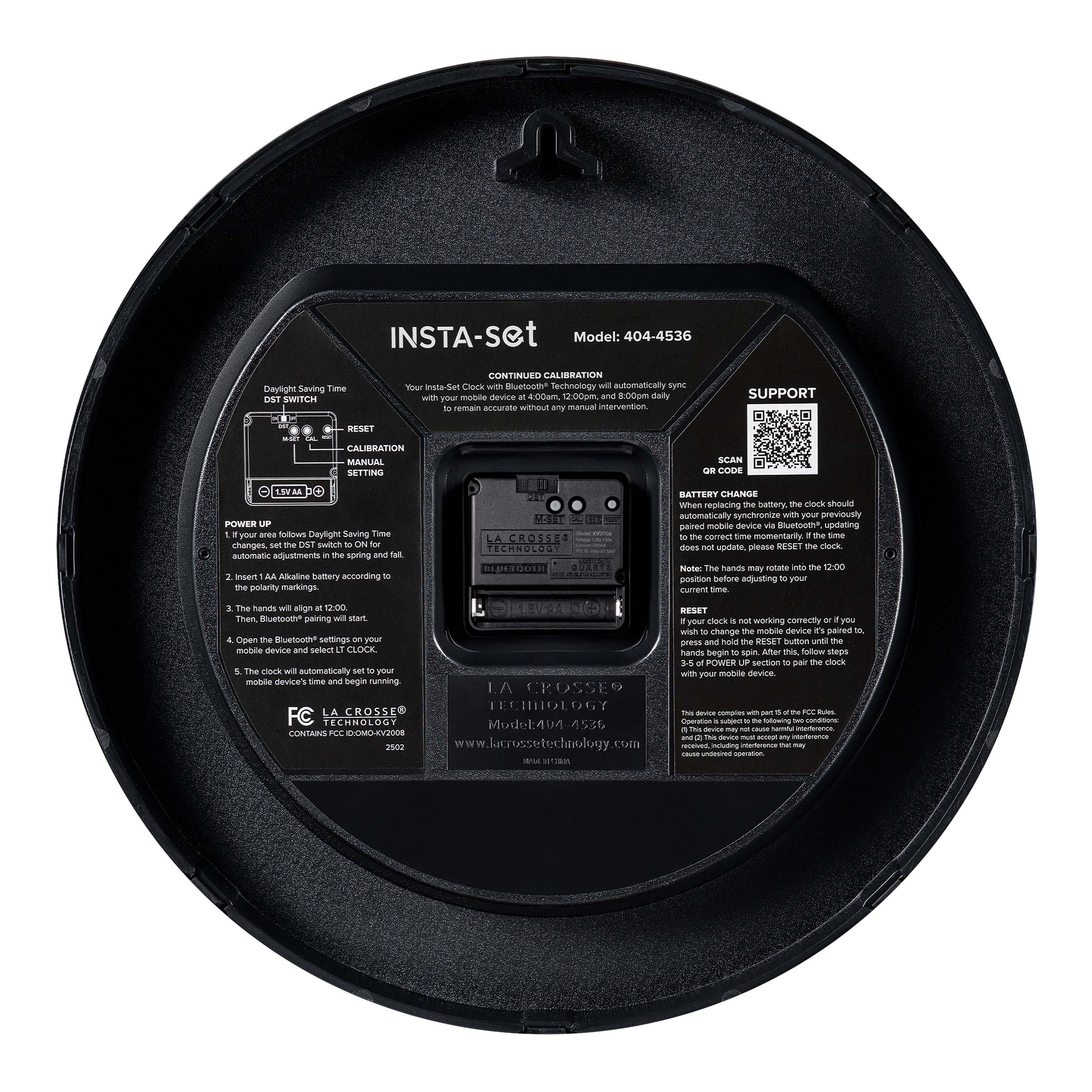 ジャメゴン　Knaveスタンダードサイズ 404-4536 14.2-inch Insta-Set Wall Clock with Bluetooth® Technology