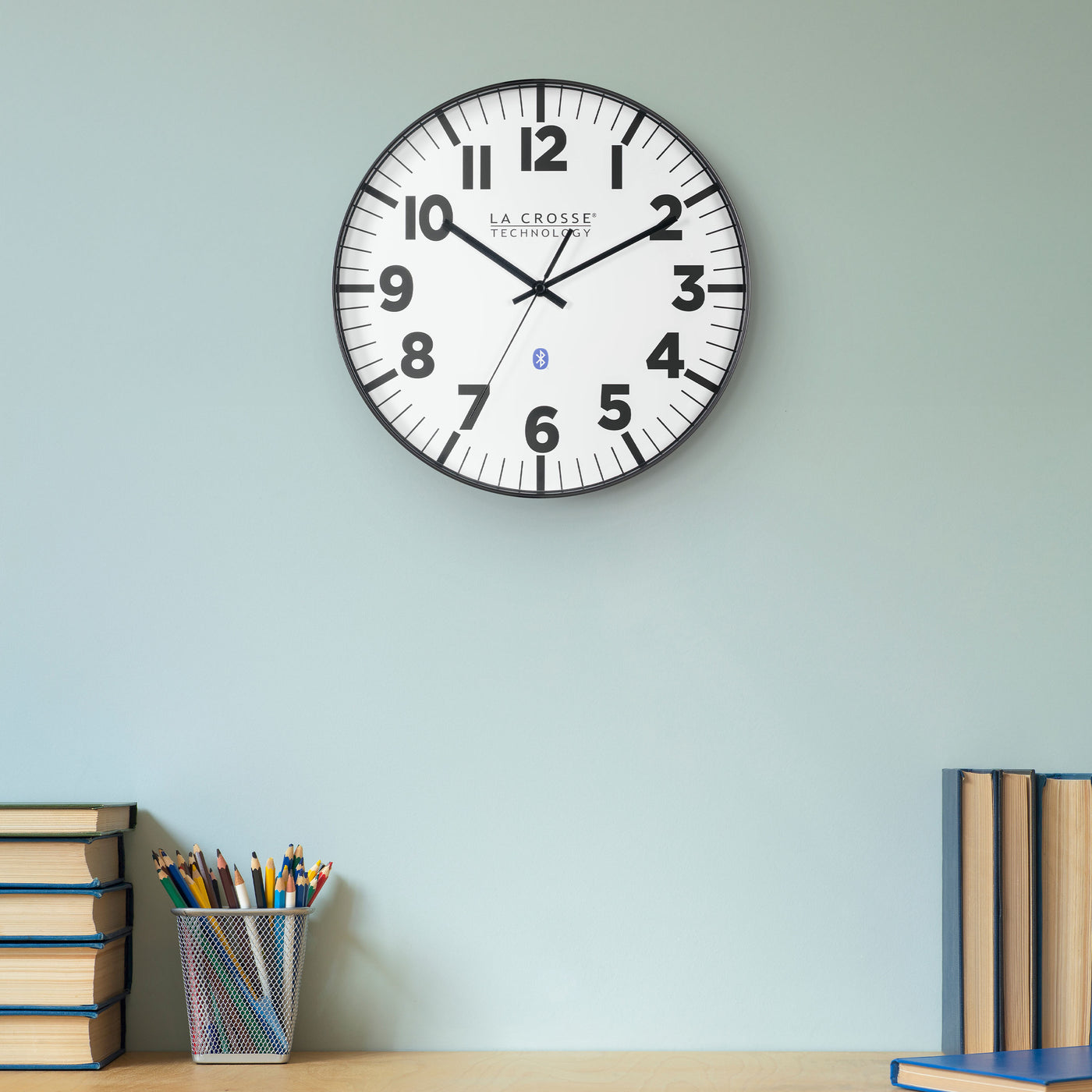 404-4536 14.2-inch Insta-Set Wall Clock with Bluetooth® Technology