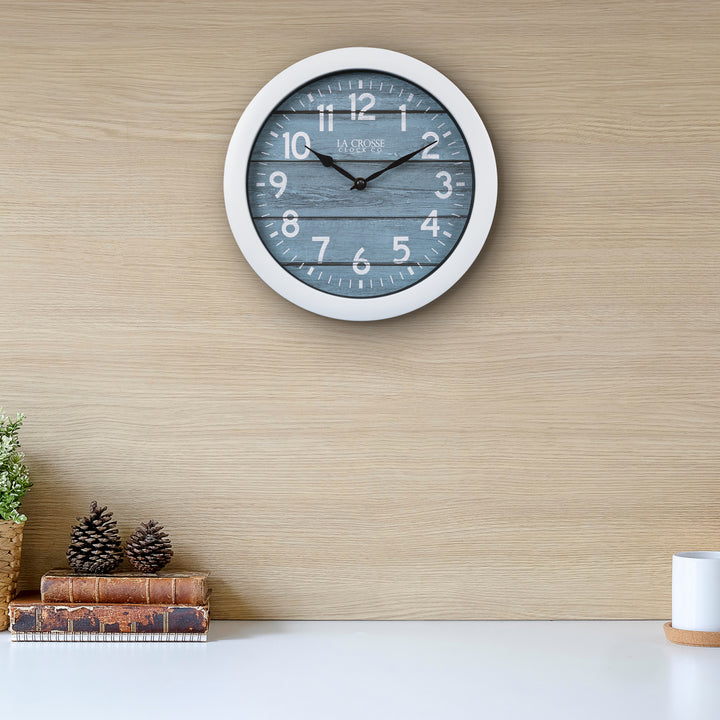 404-5028 11.02-inch Weathered Teal Blue Wall Clock