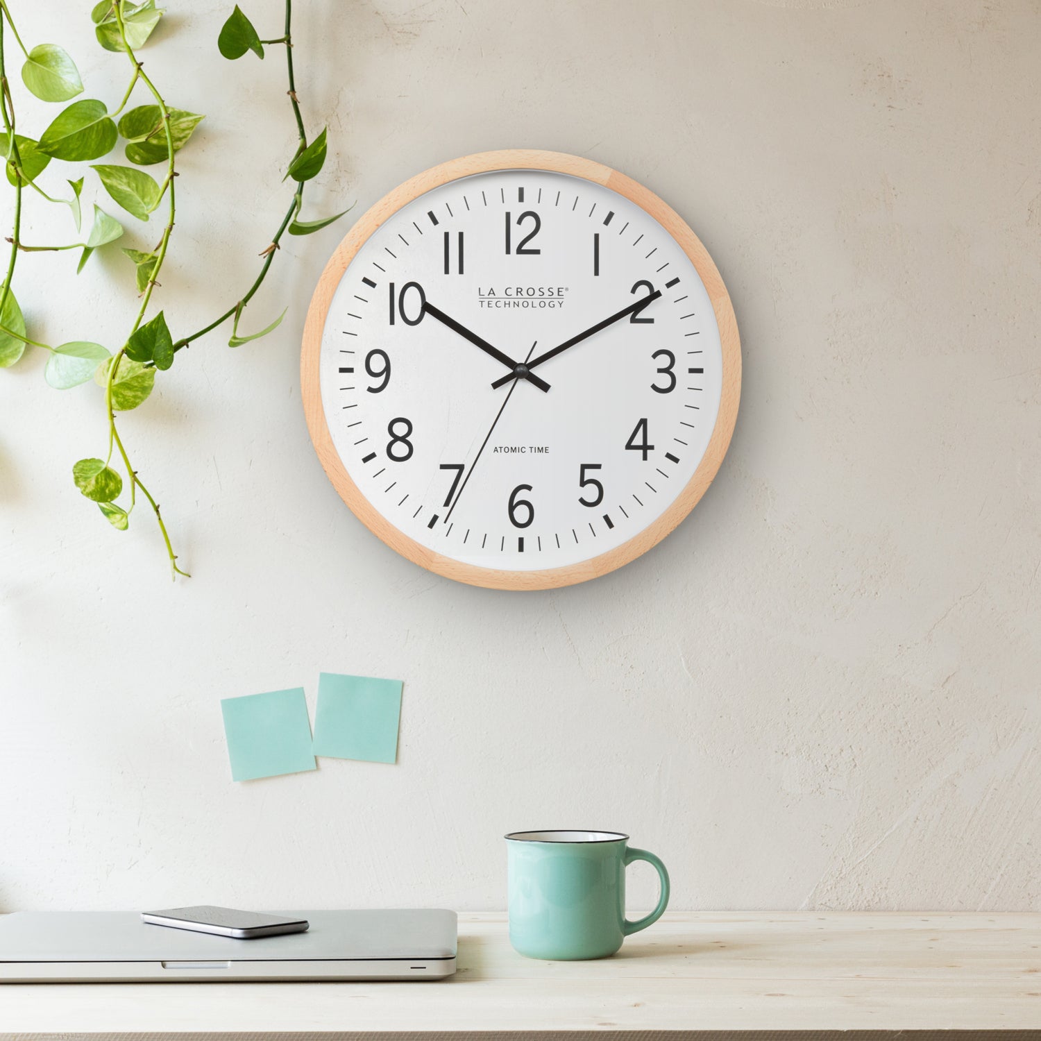 404-53707 12.8-inch Atomic Wood Wall Clock – Beech Wood 404-53707 12.8-inch Atomic Wood Wall Clock – Beech Wood