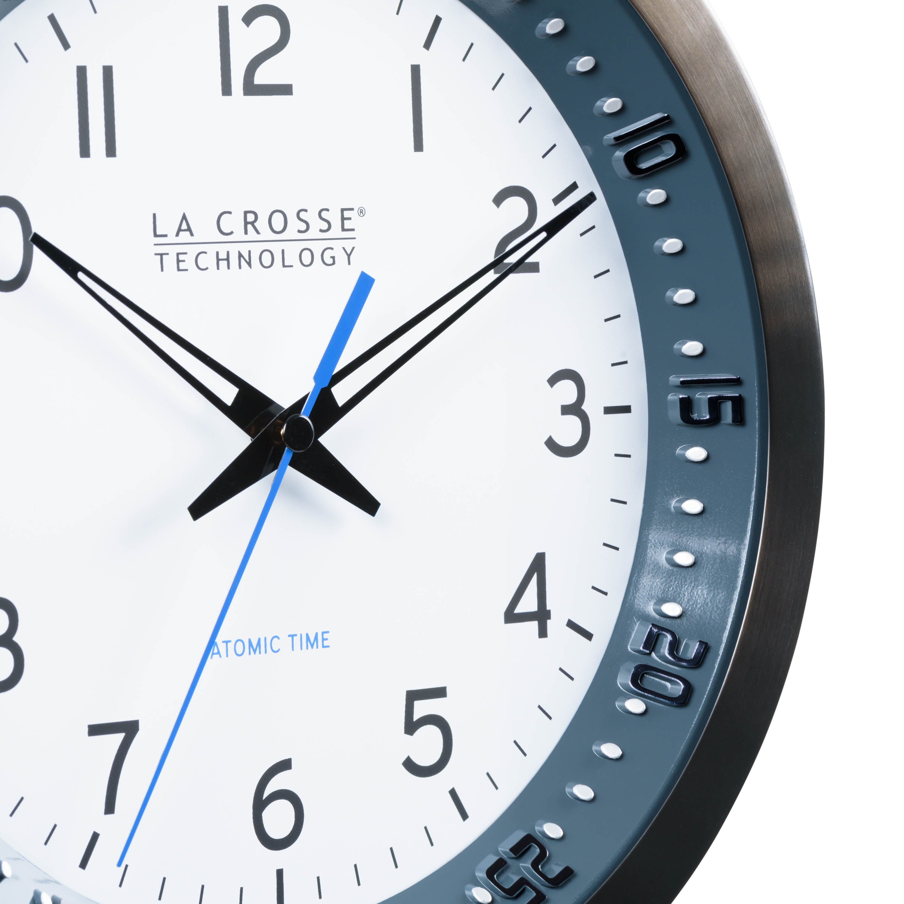 404-54667 10-inch Atomic Metal Wall Clock – Chapter Ring: Blue