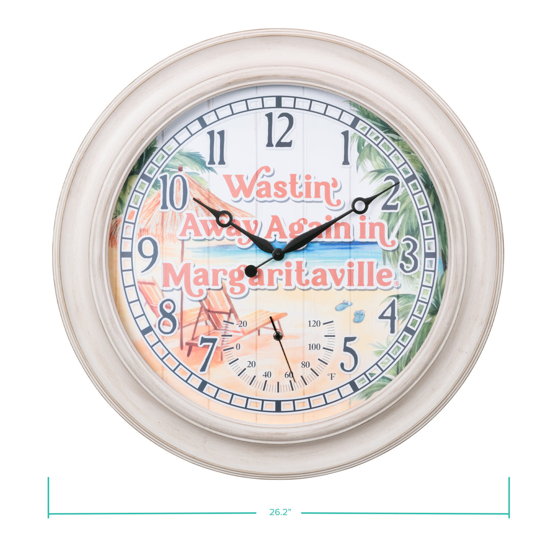 433-3267MVT 26.2-inch Margaritaville Indoor/Outdoor Wall Clock