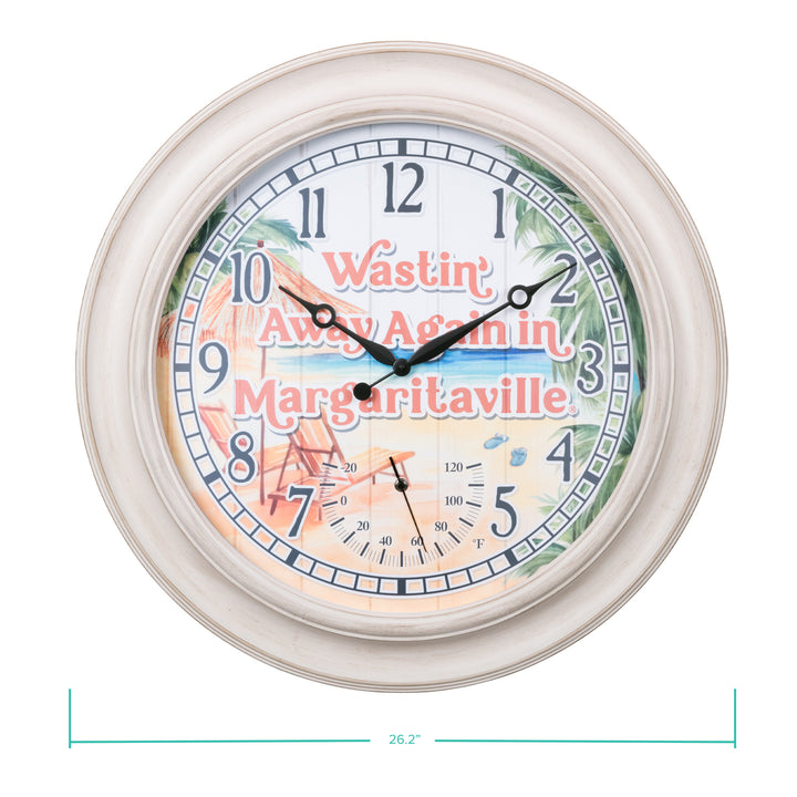 433-3267MVT 26.2-inch Margaritaville Indoor/Outdoor Wall Clock