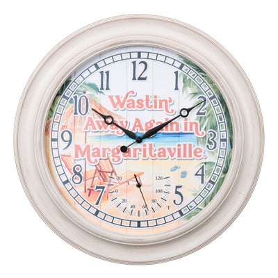 433-3267MVT - 26.2-inch Margaritaville Indoor/Outdoor Wall Clock