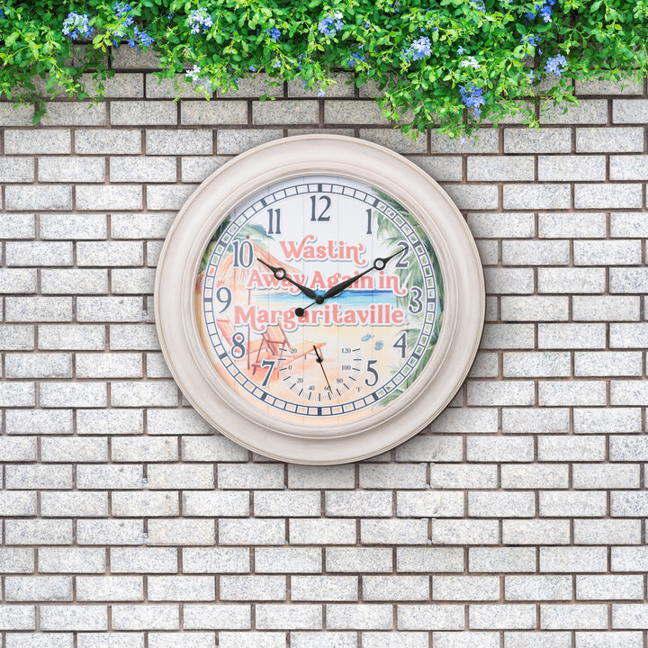 433-3267MVT - 26.2-inch Margaritaville Indoor/Outdoor Wall Clock