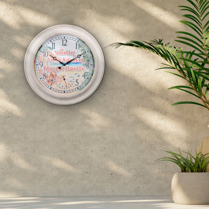 433-3267MVT - 26.2-inch Margaritaville Indoor/Outdoor Wall Clock
