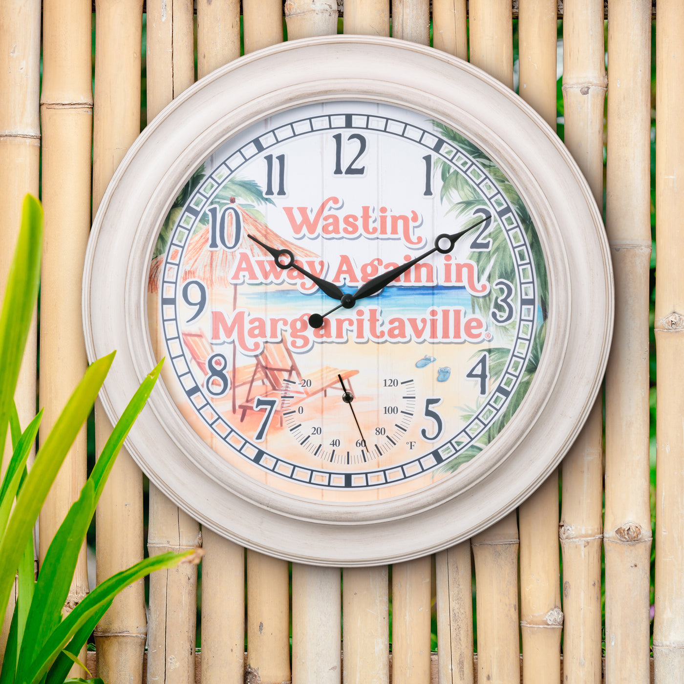 433-3267MVT - 26.2-inch Margaritaville Indoor/Outdoor Wall Clock