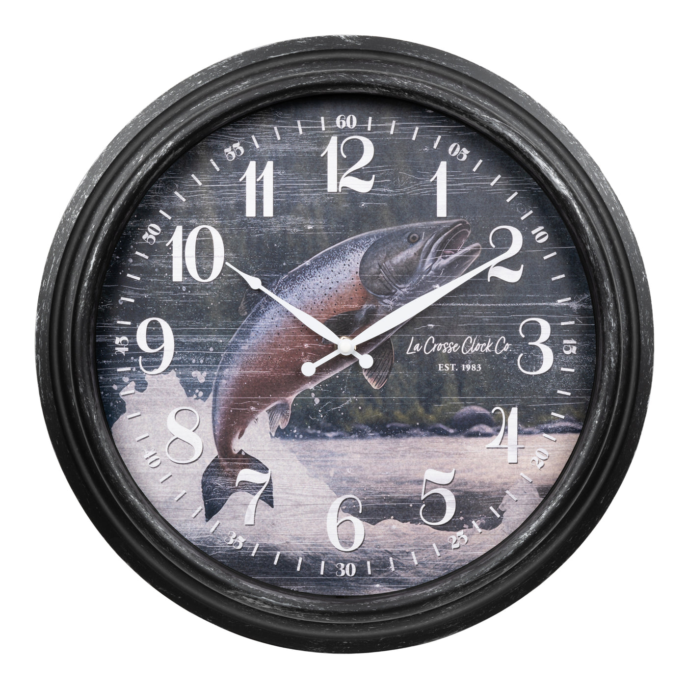 433-3841S 15.75 inch wall clock river fish