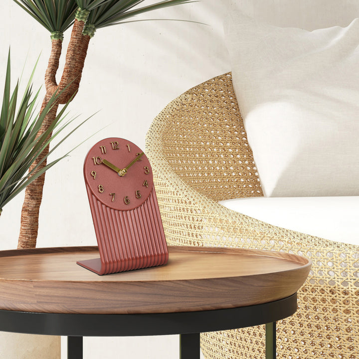 437-3015BR Groves Table Clock - Brick Red