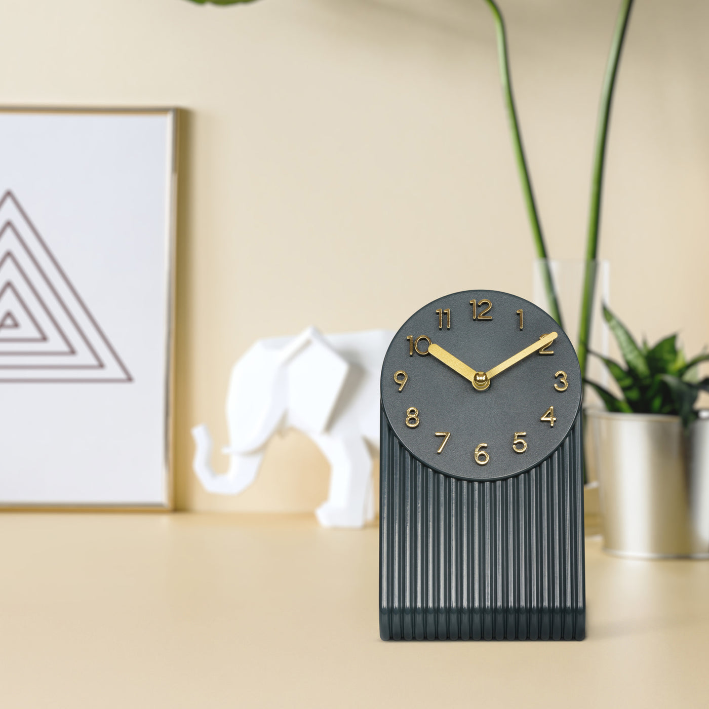 437-3015MG Groves Table Clock - Midnight Gray