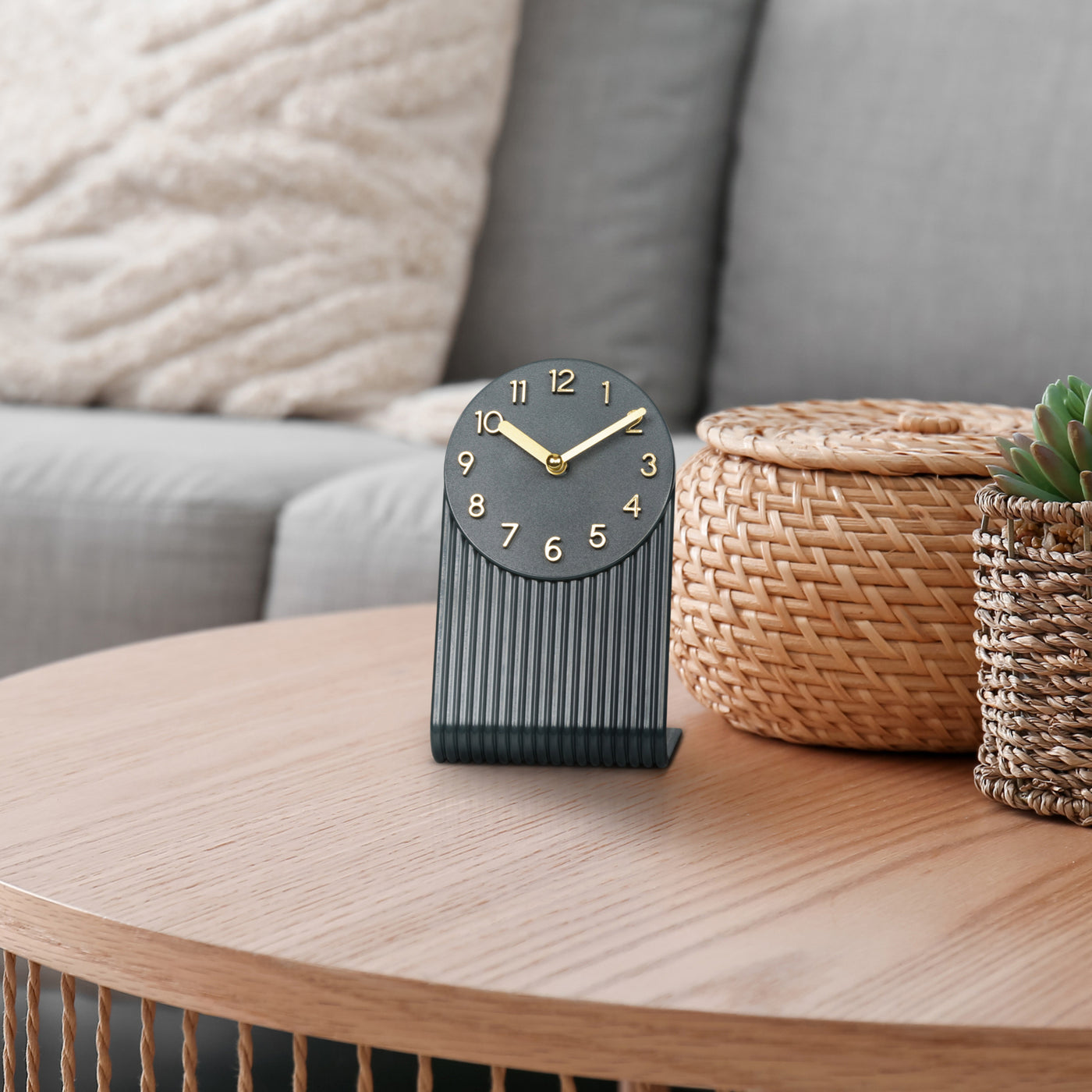 437-3015MG Groves Table Clock - Midnight Gray