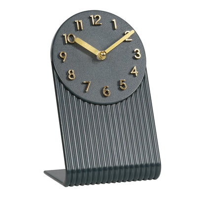 437-3015MG Grooves Tabletop Clock - Midnight Gray