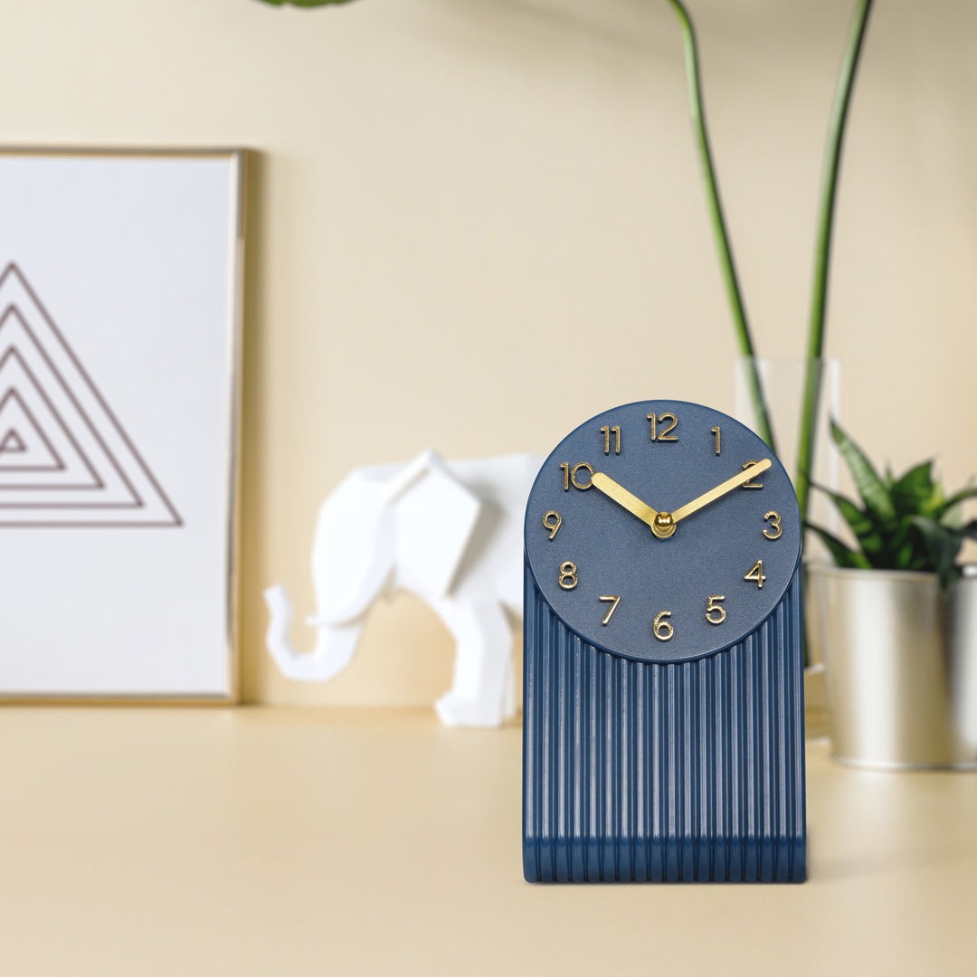 437-3015NB Groves Table Clock - Navy Blue