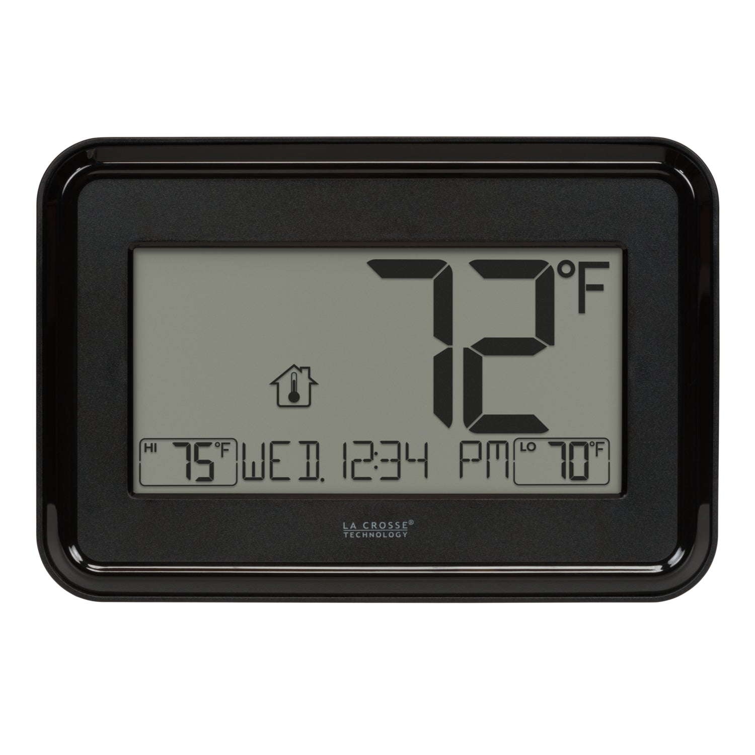 Black Digital Clock with Indoor/Outdoor Temperature | La Crosse