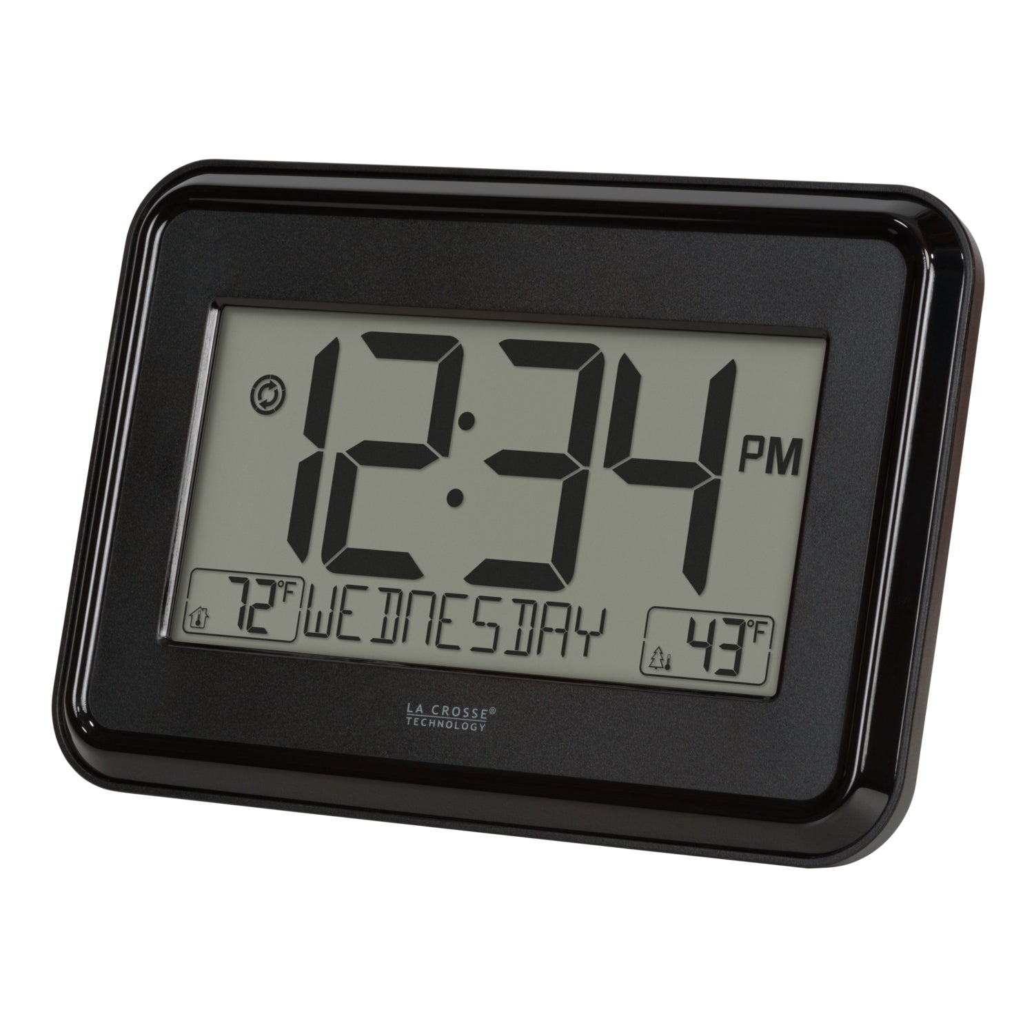 Black Digital Clock with Indoor/Outdoor Temperature | La Crosse