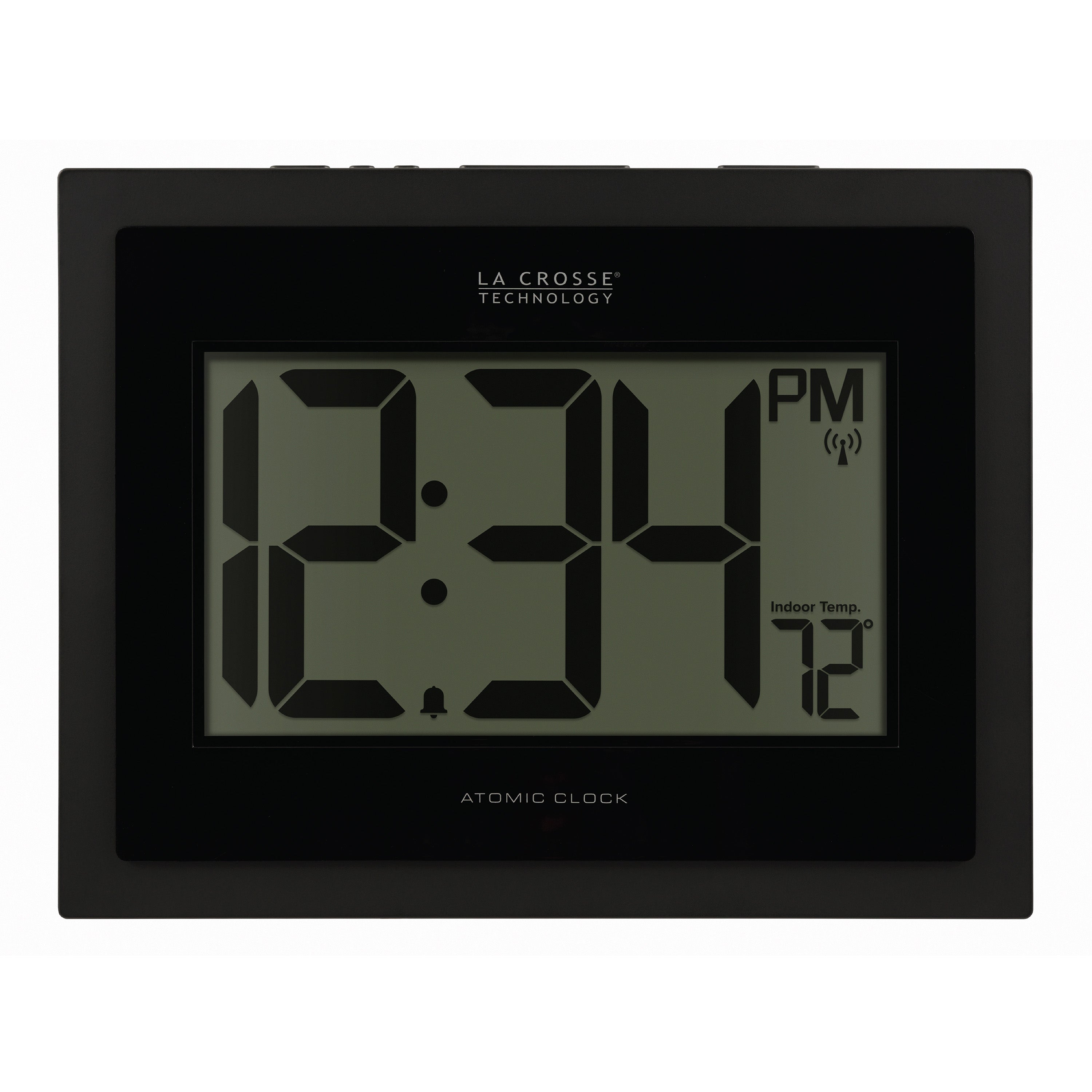 513-54087 Atomic Digital Wall Clock with Indoor Temp and Time Advance