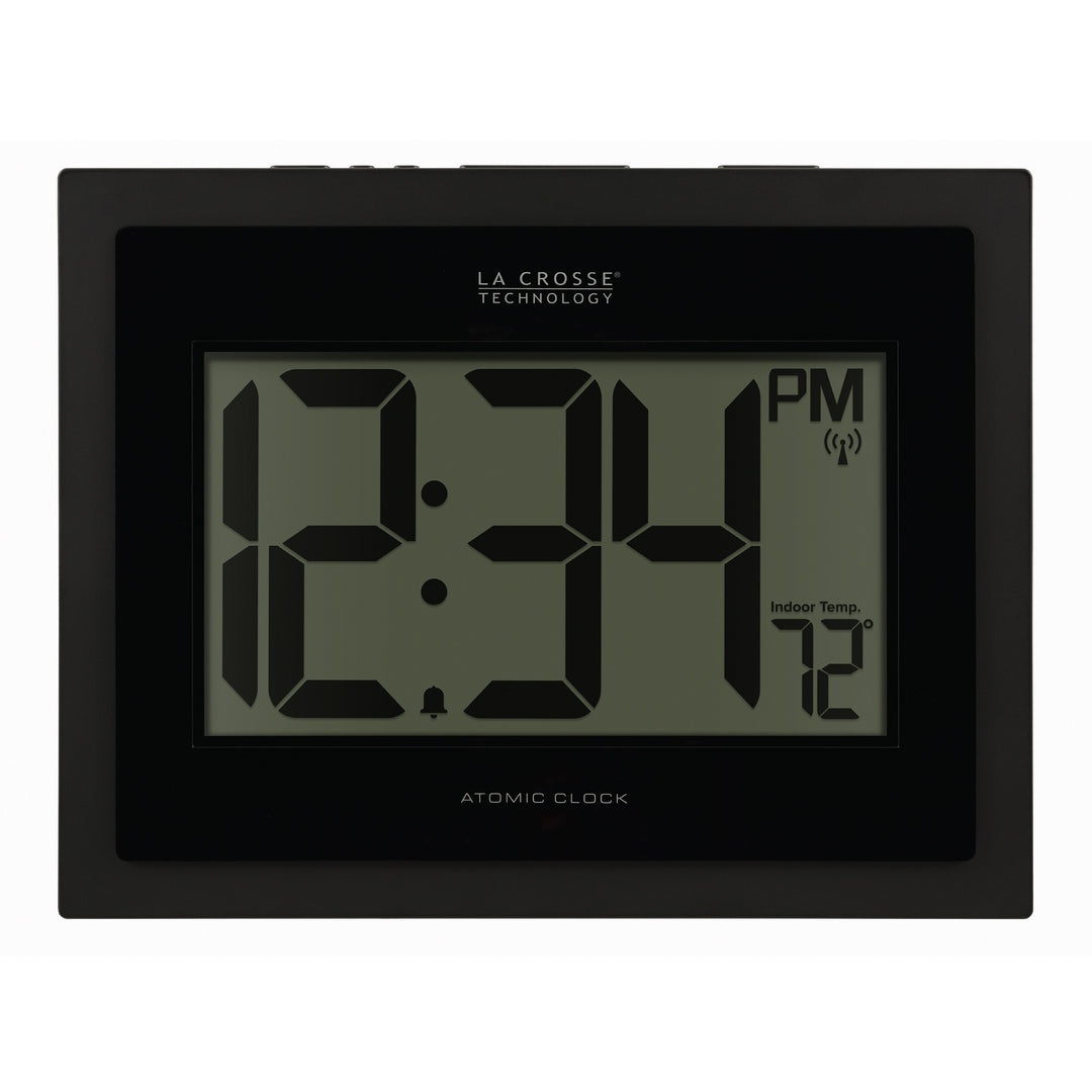 513-54087 Atomic Digital Wall Clock with Indoor Temp and Time Advance