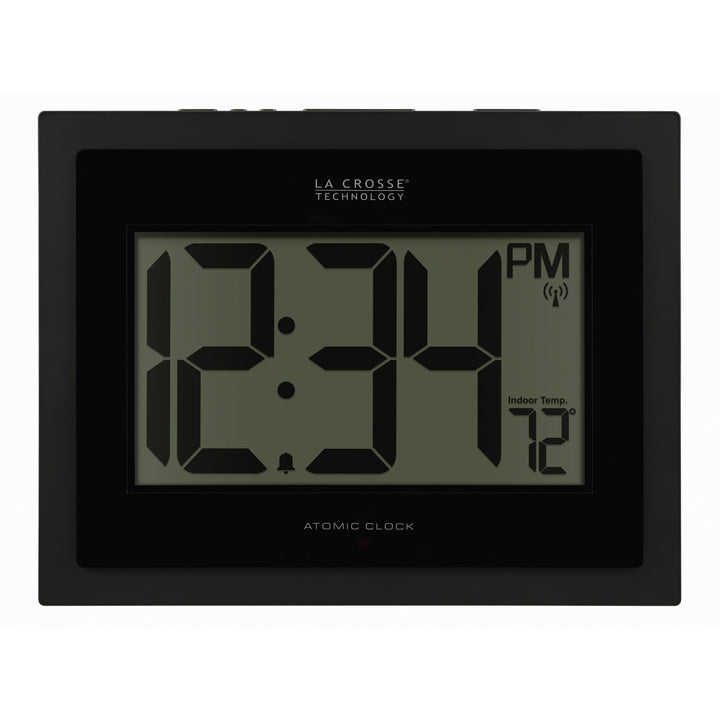 513-54087 Atomic Digital Wall Clock with Indoor Temp and Time Advance