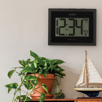 513-54087 Atomic Digital Wall Clock with Indoor Temp and Time Advance