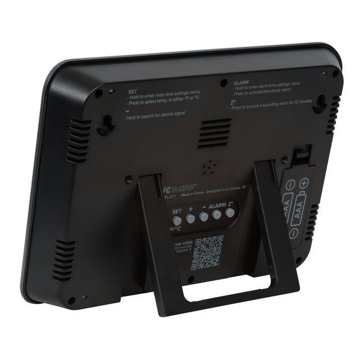 513-88907 Atomic Digital Wall Clock - Silver