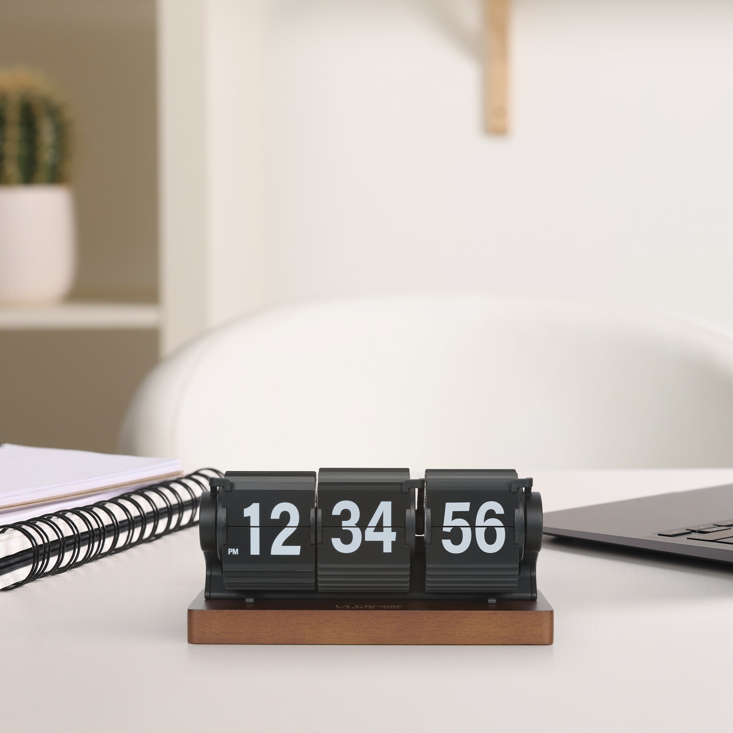 Rollins Mechanical Flip Clock | Retro Flip Card Desk Clock | La