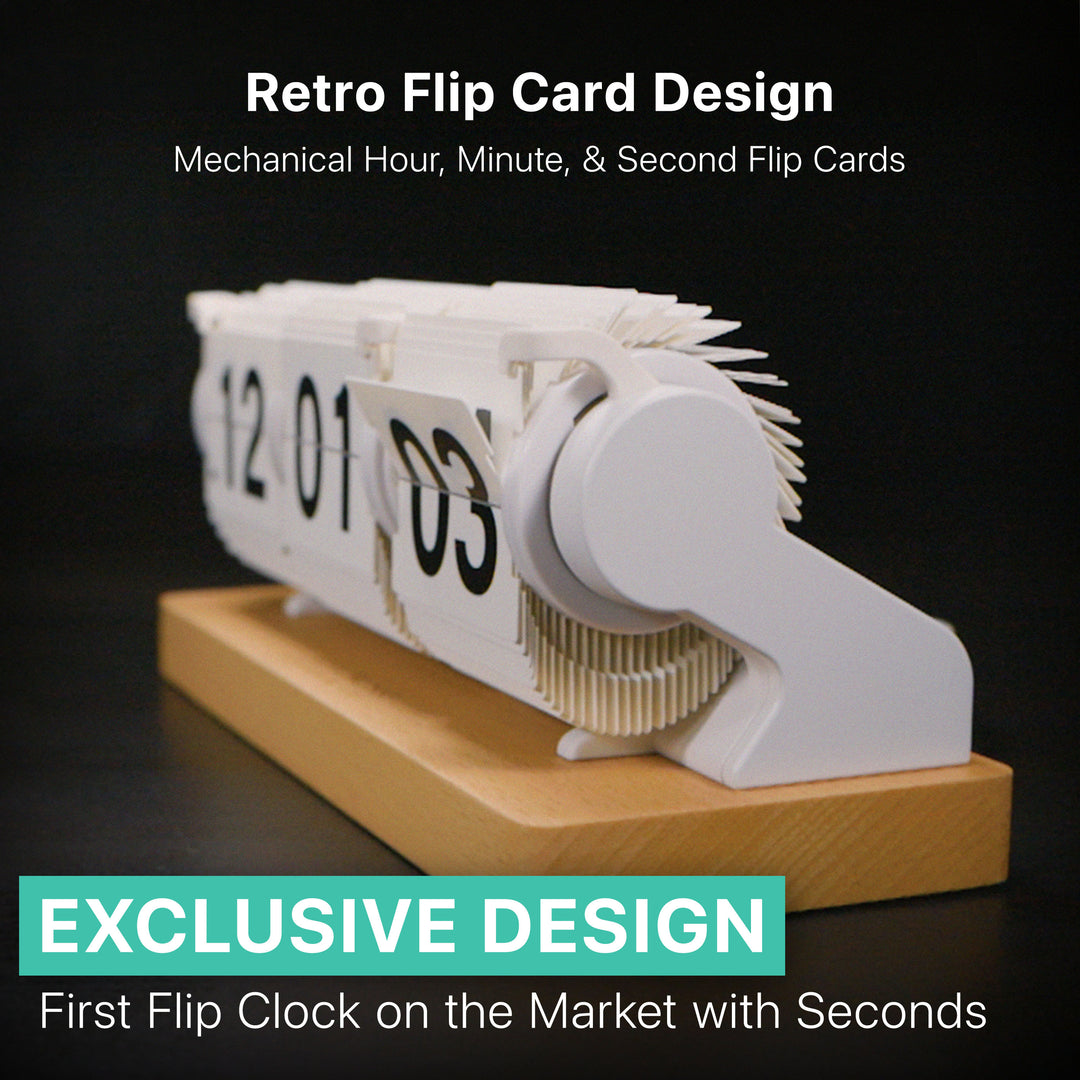 536-526W Rollins Mechanical Flip Clock - White