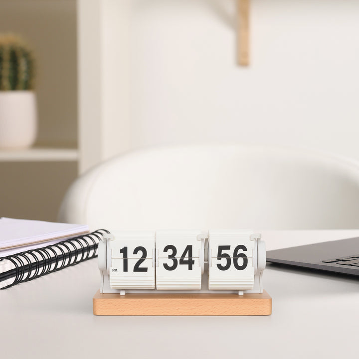 536-526W Rollins Mechanical Flip Clock - White