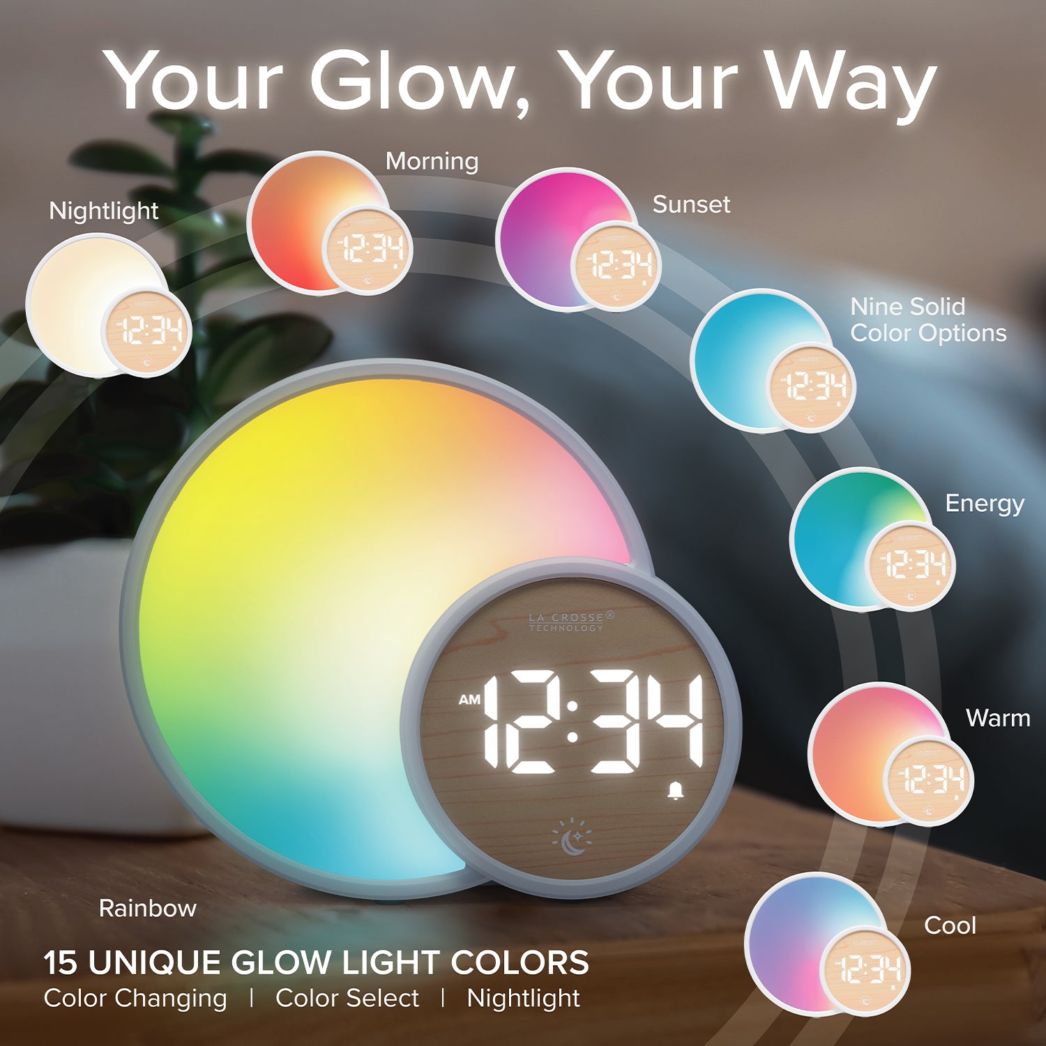 L'Eclipse Glow Light Alarm Clock | Wake-Up Light Clock | La Crosse