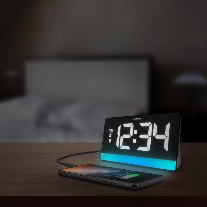Digital Alarm Clock with Color Changing Glow Light | La Crosse