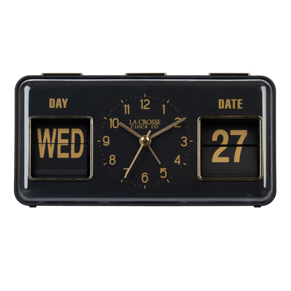 636-379B Daily Flip Alarm Clock with Calendar - Black