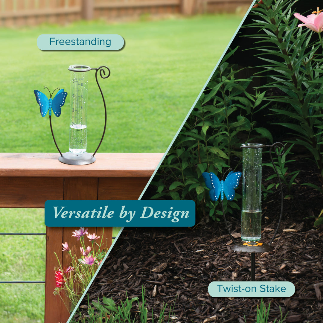 704-71077 Butterfly Rain Gauge - Blue