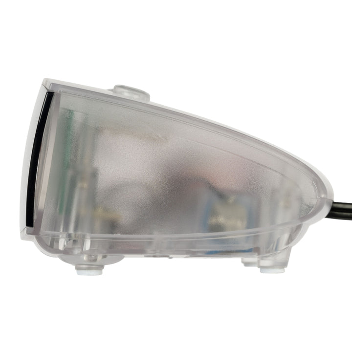 Profile image of the 75908 0.9-inch Red LED Clear Case Alarm Clock showing the inside components of the clock through the frosted clear case.