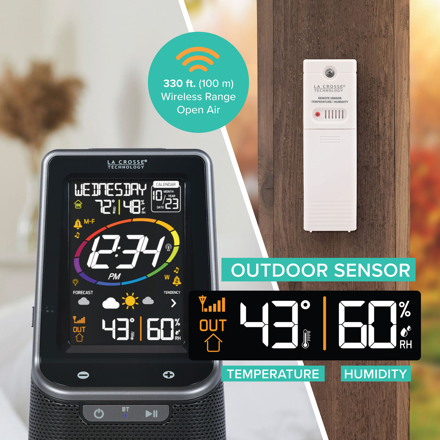 La Crosse Technology Wireless Weather Station with Atomic Time and Date -  Sam's Club