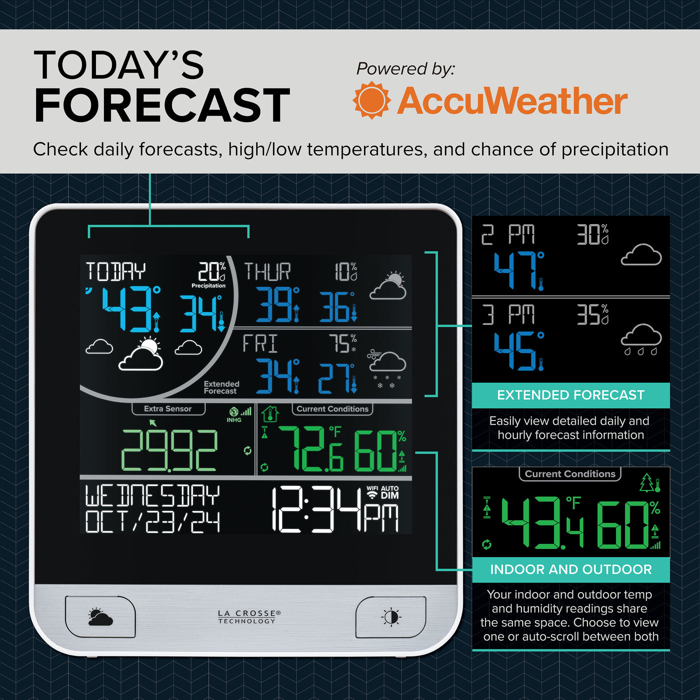 V51 La Crosse Technology View Wi-Fi Weather Station AccuWeather with Wind &  Rain