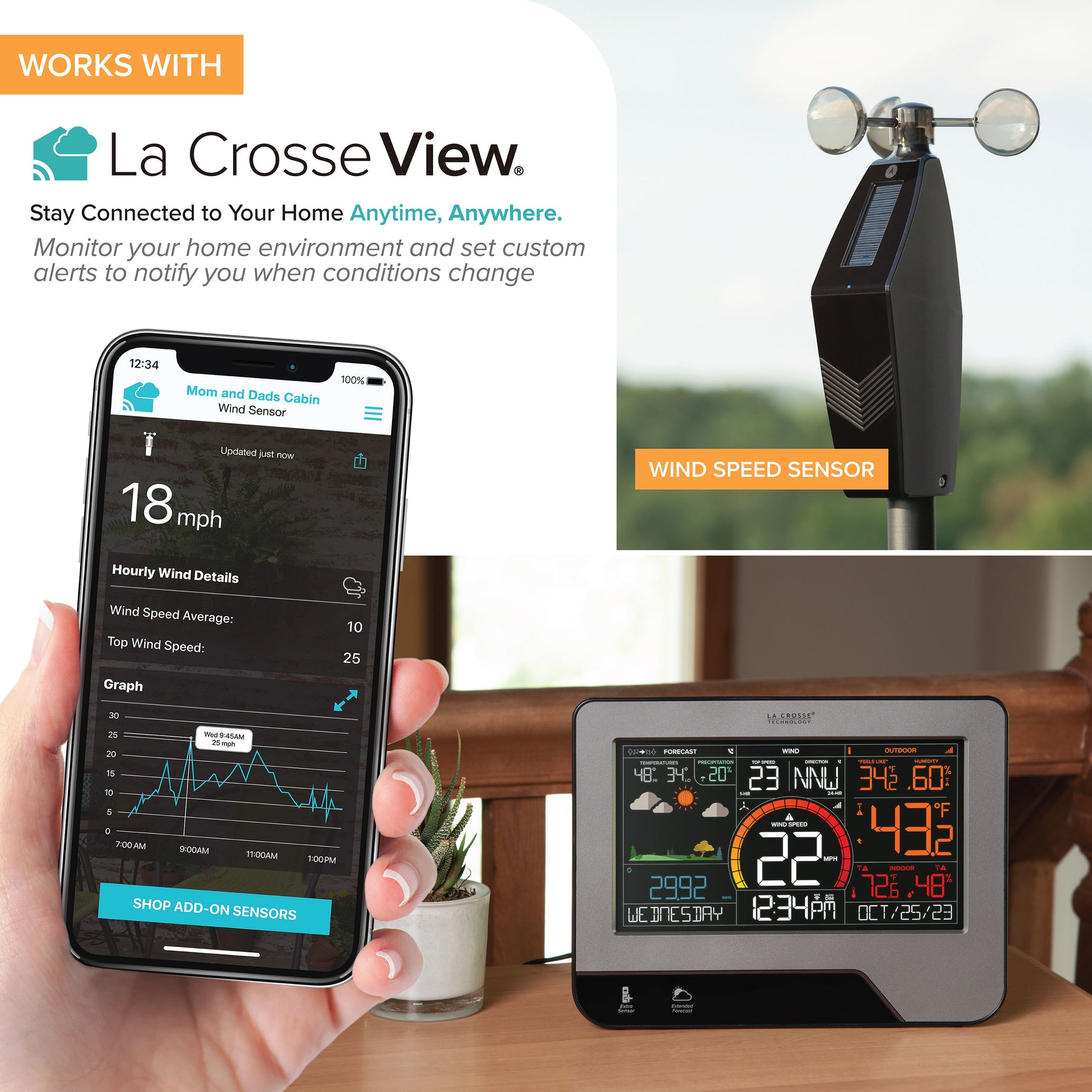 Handheld Color Wind V23 Color Wind Speed & Weather System | Wi-Fi Station | La Crosse ...