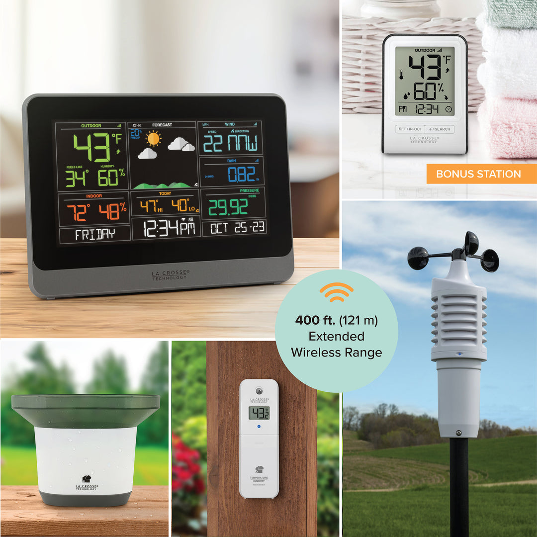 8フィート　THREE WEATHER K86319 Wireless Color Weather Station with Forecast