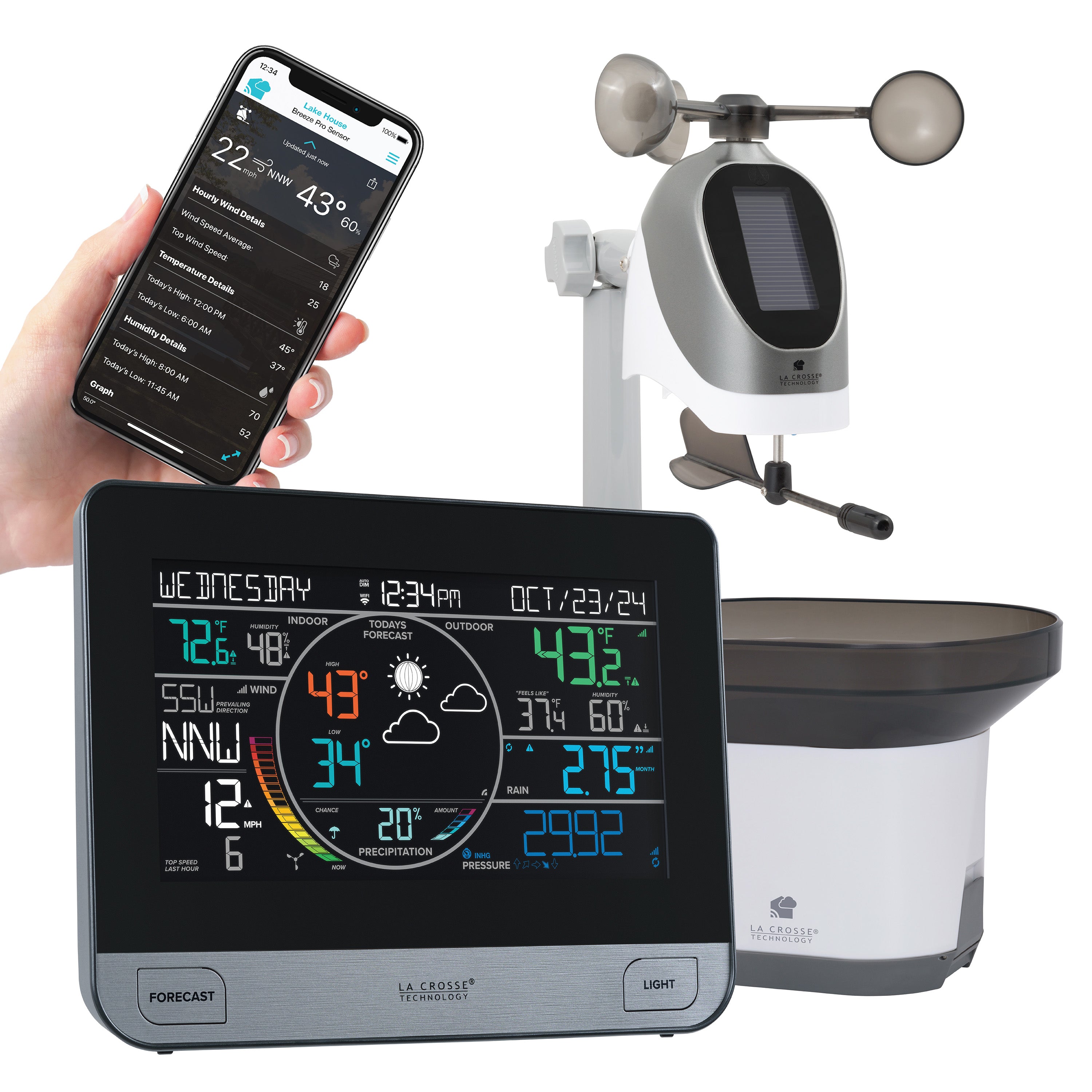 La Crosse Technology Complete Personal Remote Monitoring Wi-Fi Weather Station - V61 (C75716)