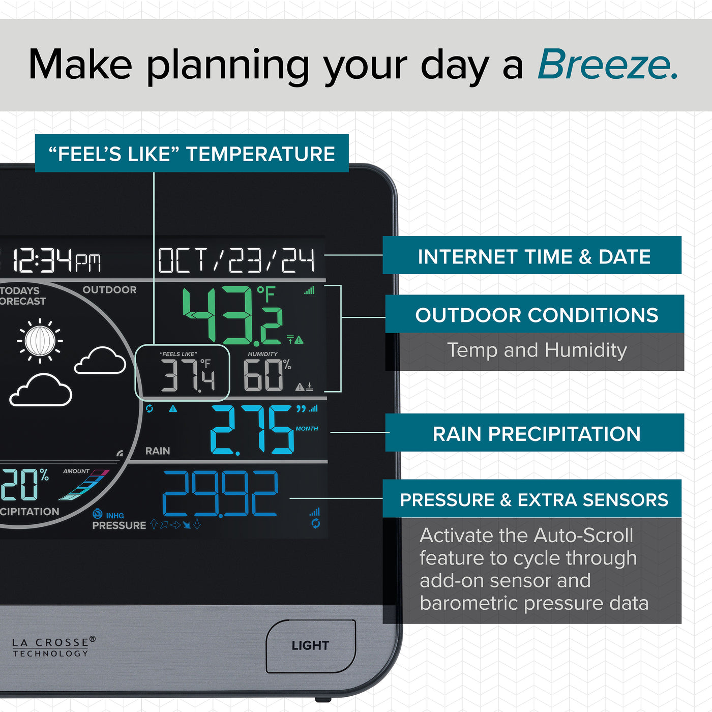 La Crosse Technology V61 Portable Weather Station - Black for sale online