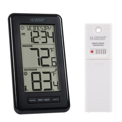 ws-9160 Digital thermometer with remote sensor on a white background