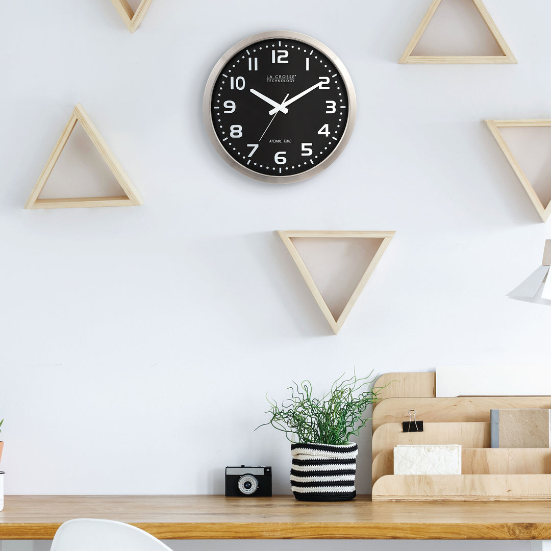 WT-3161BKX1 16" Atomic Wall Clock