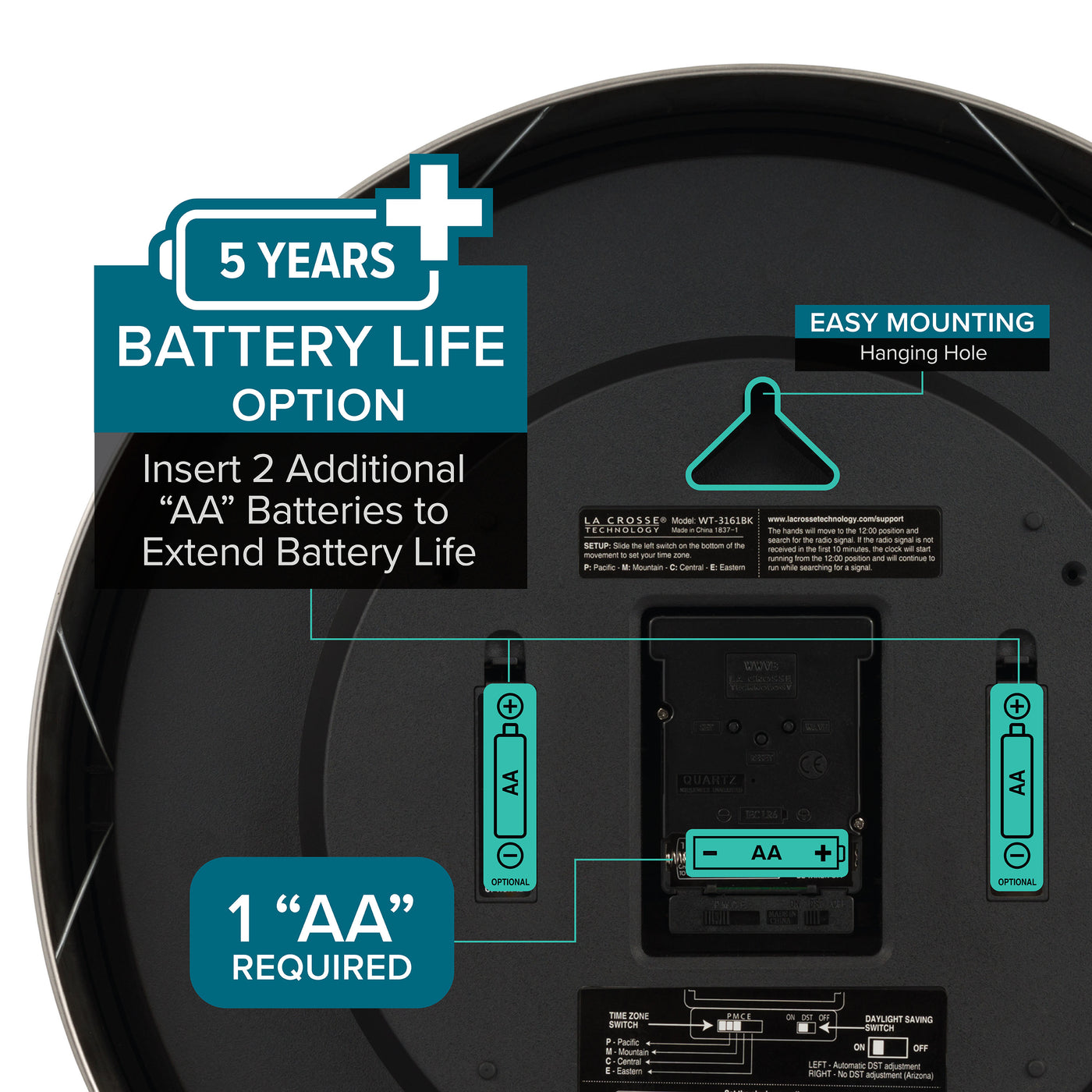 WT-3161BKX1 5 year battery life