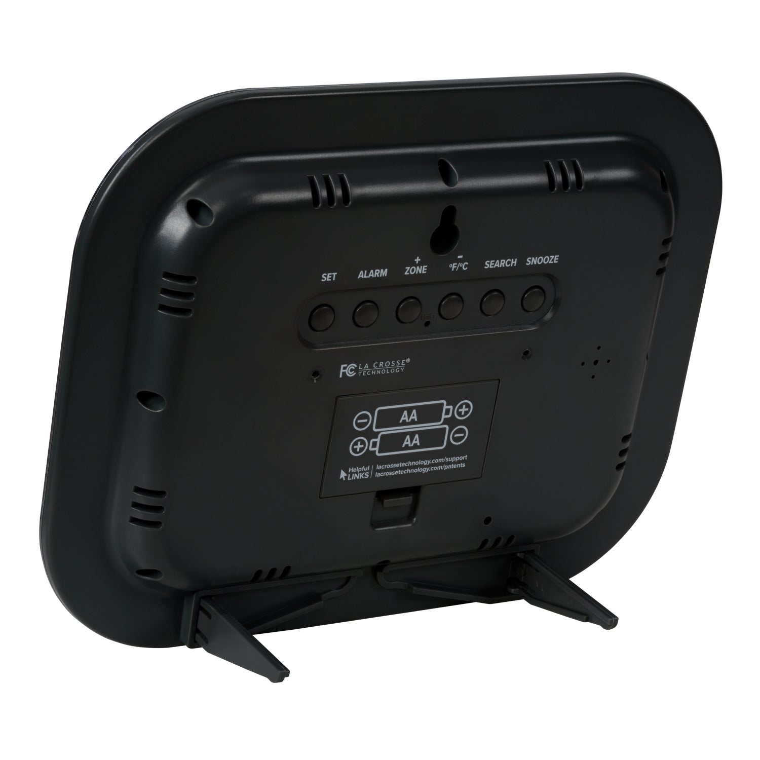 WT-8005U-B Atomic Digital Wall Clock with Indoor Temperature and Date