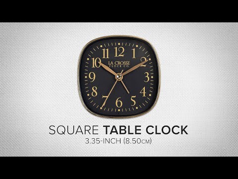 617-379B Square Analog Alarm Clock with Silent Sweep – Black