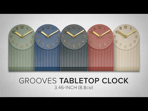 437-3015BR Grooves Tabletop Clock - Brick Red