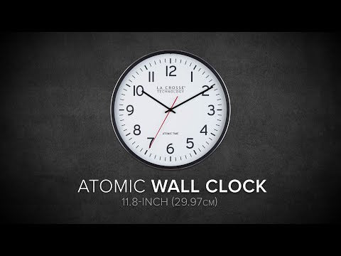 404-3730 11.8-inch Atomic Metal Wall Clock