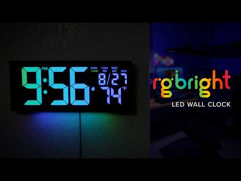 S69548 R.G.Bright LED Wall Clock with Outdoor Temperature and Underglow