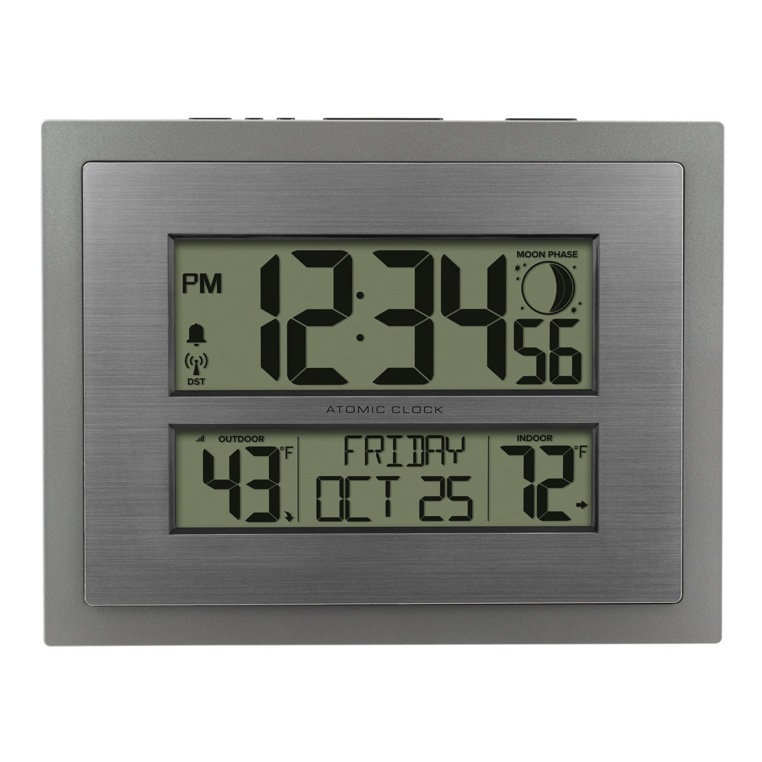 W79752V2 Silver Atomic Digital Clock