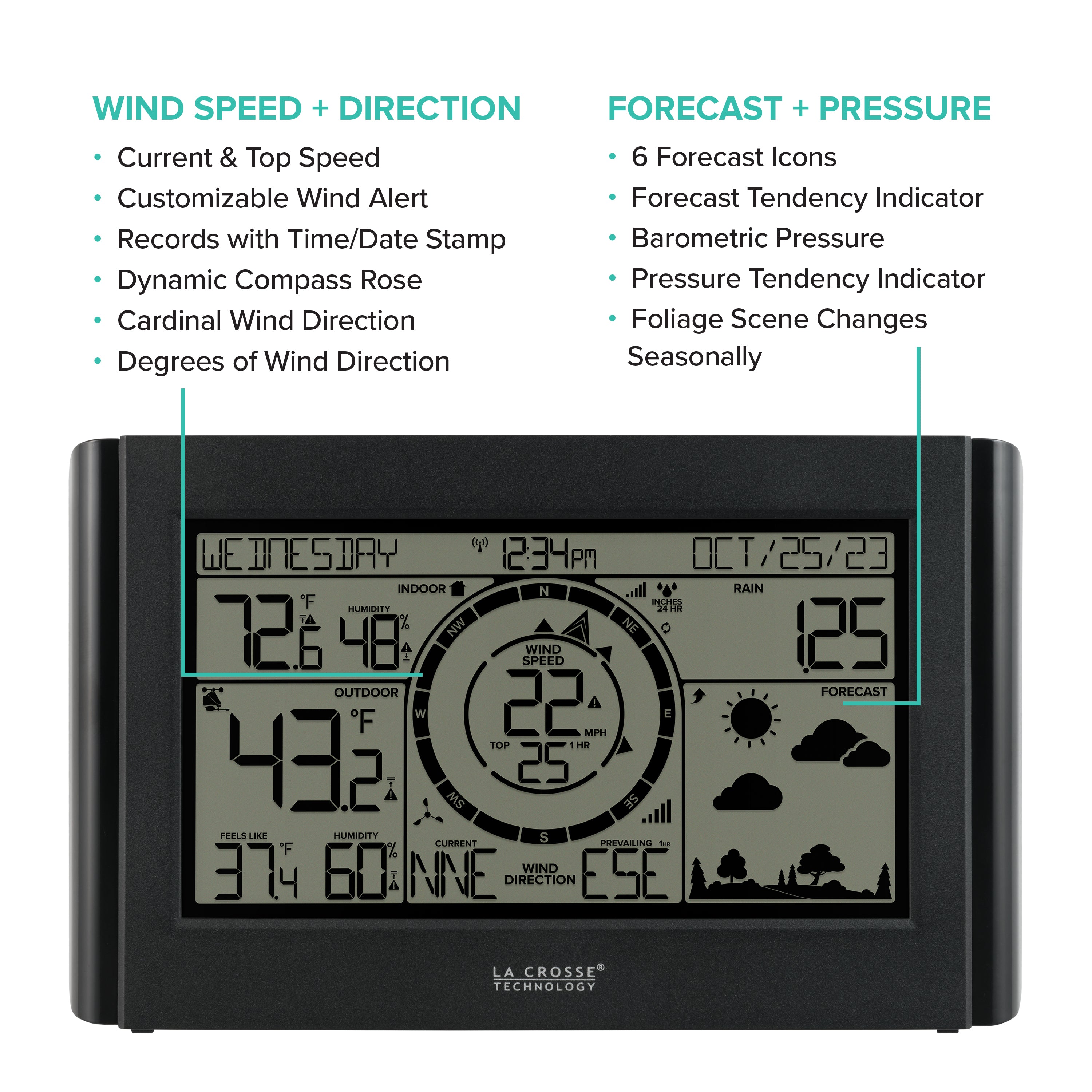 Wireless Professional Weather Station | Wind & Rain Monitor | La
